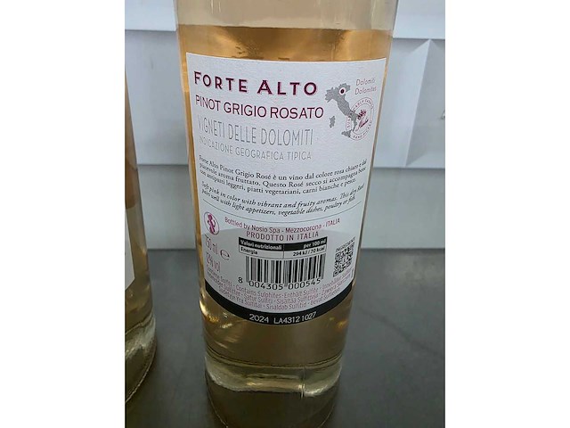 2024 - rosé forte alto pinot grigio witte wijn fles (11x) - afbeelding 4 van  4