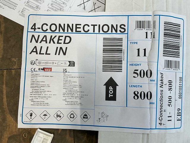 2024 4-connections naked 11 radiator 500x800mm (6x) - afbeelding 6 van  6