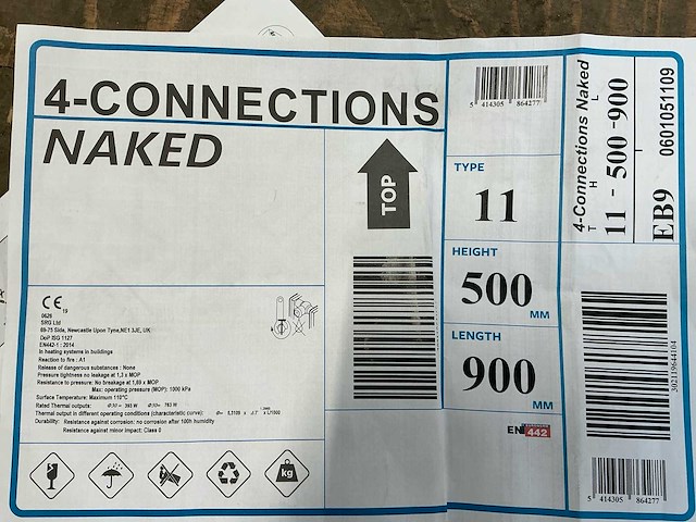 2024 4-connections naked 11 radiator 500x900mm (24x) - afbeelding 7 van  7