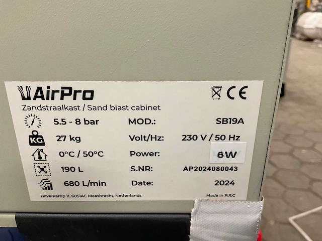 2024 airpro sb19a straalcabine - afbeelding 3 van  6