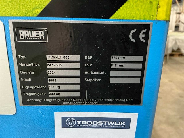 2024 bauer skw et 600 verrijdbare kipbak - afbeelding 3 van  3