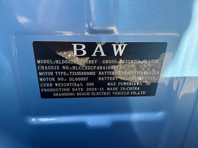 2024 baw reach truck elektrische bezorgauto - afbeelding 20 van  27