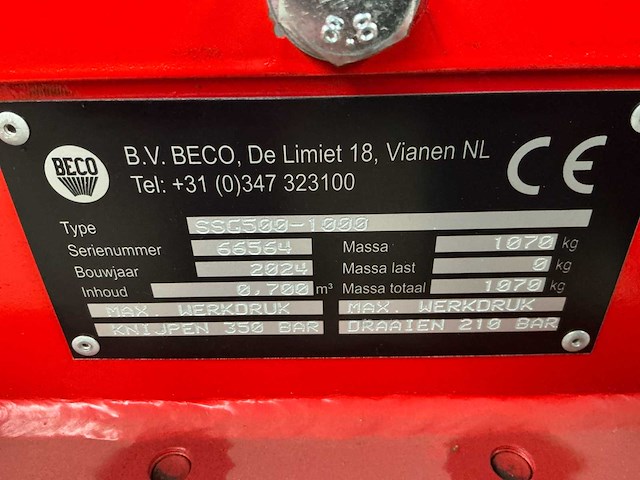 2024 beco ssg500-1000 roterende sorteergrijper - afbeelding 10 van  10