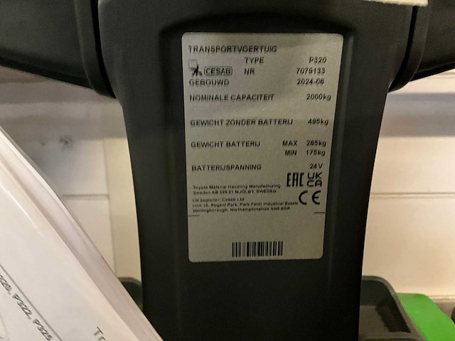 2024 cesab p320 elektrische meerij palletwagen “ongebruikt” - afbeelding 13 van  20