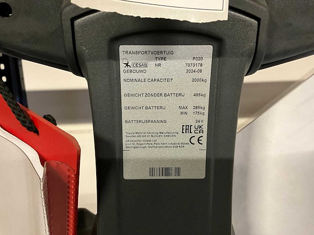 2024 cesab p320 elektrische meerij palletwagen “ongebruikt” - afbeelding 13 van  20