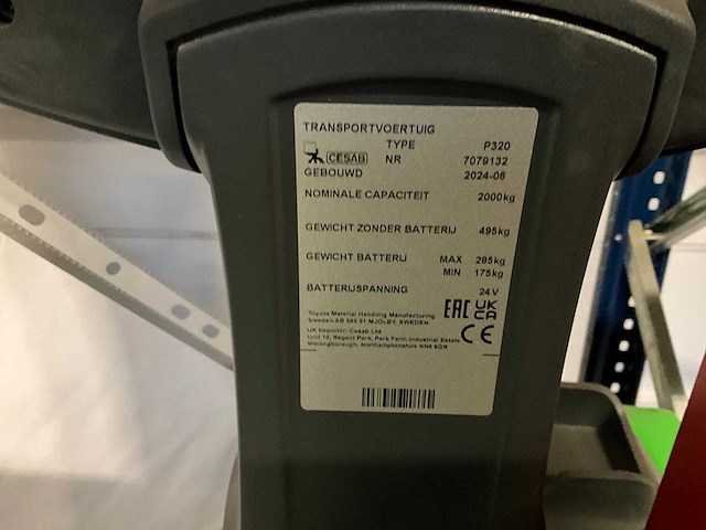 2024 cesab p320 elektrische meerij palletwagen “ongebruikt” - afbeelding 13 van  20