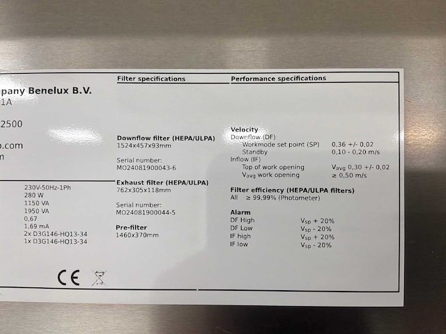 2024 clean air door baker biovanguard 5 laminaire stroomkast - afbeelding 7 van  7