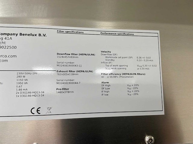 2024 clean air door baker biovanguard 5 laminaire stroomkast - afbeelding 7 van  7
