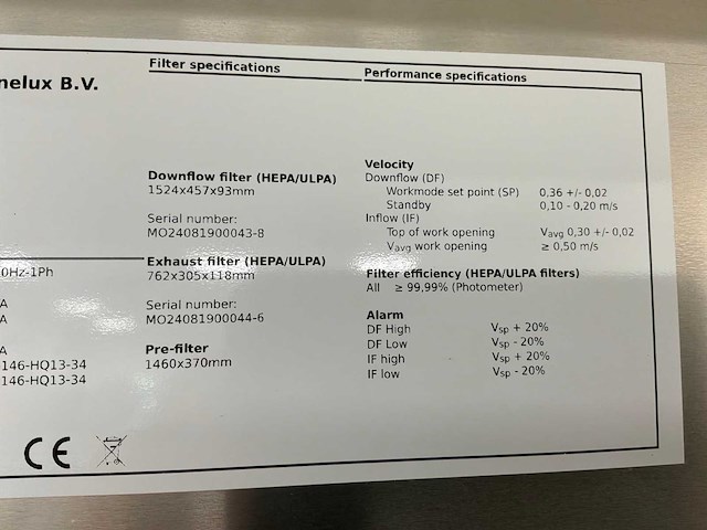 2024 clean air door baker biovanguard 5 laminaire stroomkast - afbeelding 7 van  7