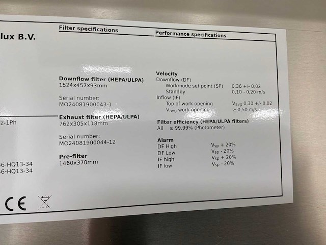 2024 clean air door baker biovanguard 5 laminaire stroomkast - afbeelding 7 van  7