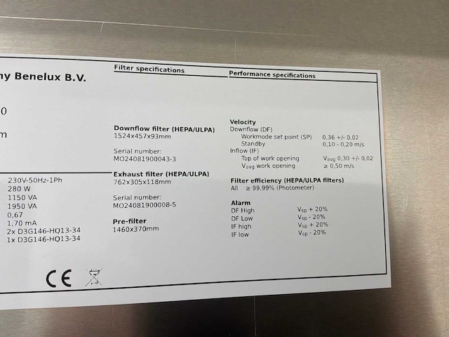 2024 clean air door baker biovanguard 5 laminaire stroomkast - afbeelding 7 van  7