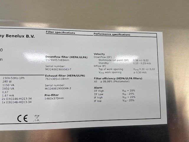 2024 clean air door baker biovanguard 5 laminaire stroomkast - afbeelding 7 van  7