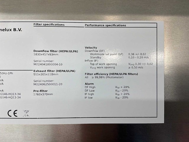 2024 clean air door baker biovanguard 6 laminaire flow cabinet - afbeelding 6 van  6