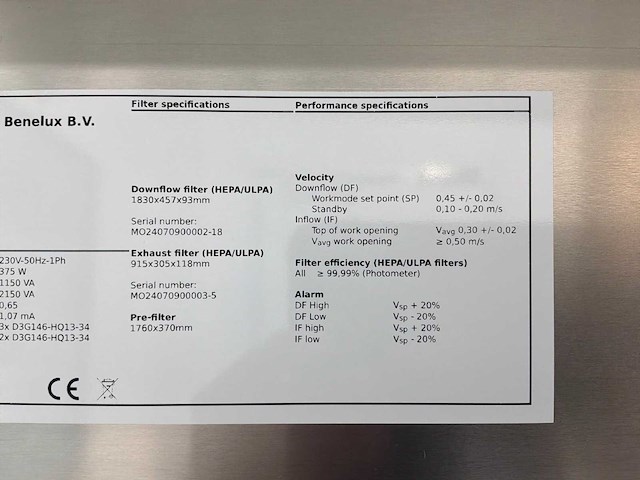 2024 clean air door baker biovanguard 6 laminaire flow cabinet - afbeelding 7 van  7