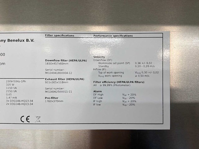 2024 clean air door baker biovanguard 6 laminaire flow cabinet - afbeelding 7 van  7