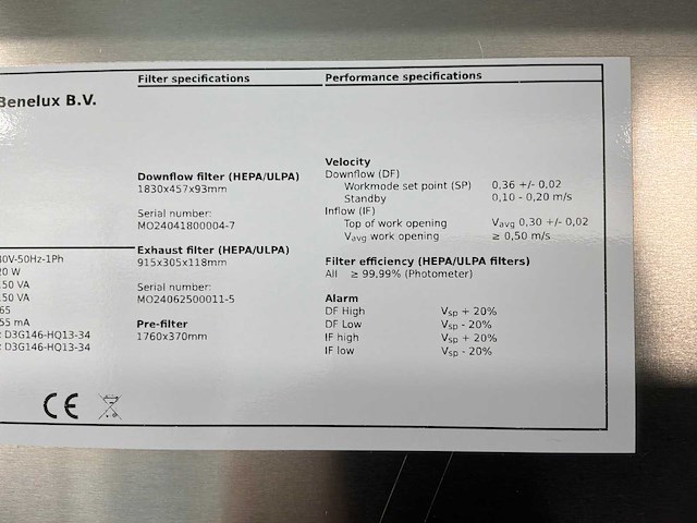 2024 clean air door baker biovanguard 6 laminaire flow cabinet - afbeelding 6 van  9