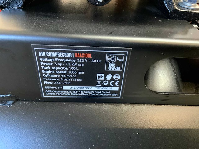 2024 daewoo daax100l luchtcompressor 100l - afbeelding 4 van  8