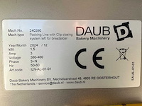 2024 daub bakery machinery d/ verpakkingslijn met clip sluit systeem - afbeelding 22 van  29
