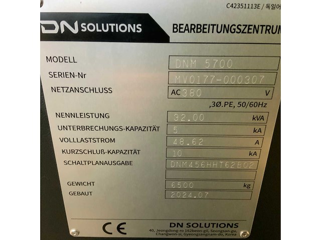 2024 dormac dnm 5700 cnc verticaal bewerkingscentrum - afbeelding 14 van  31