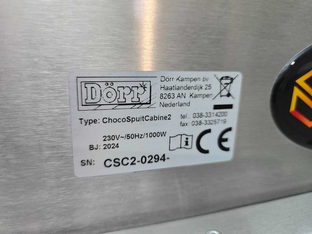 2024 dörr chocolade spuitcabine temereermachine - afbeelding 9 van  11