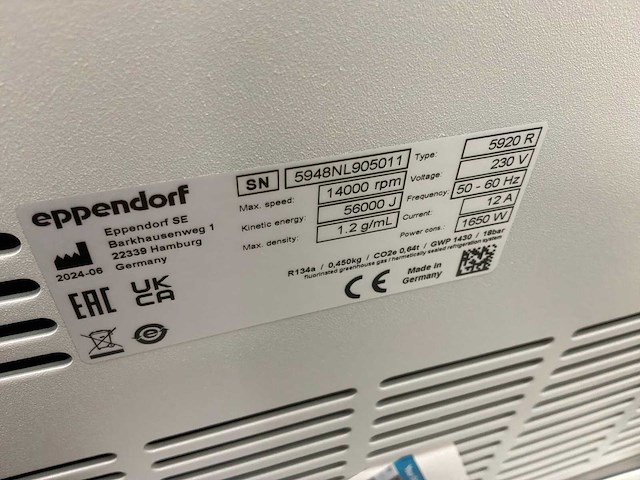 2024 eppendorf 5920r gekoeld laboratorium centrifuge - afbeelding 2 van  2