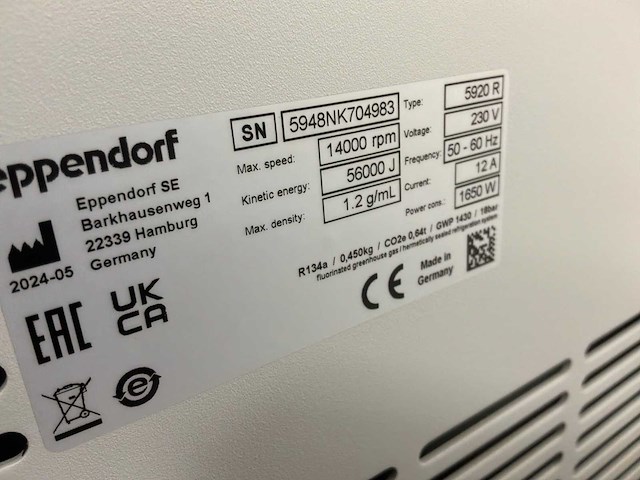 2024 eppendorf 5920r gekoeld laboratorium centrifuge - afbeelding 3 van  5