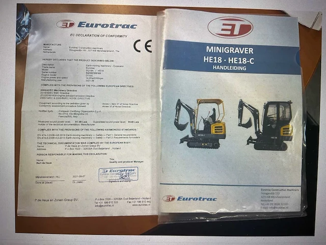2024 eurotrac he18 minigraafmachine - afbeelding 15 van  22