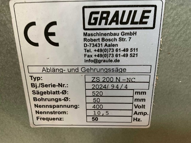 2024 graule zs200n digitale afkortcirkelzaagmachine - afbeelding 12 van  12
