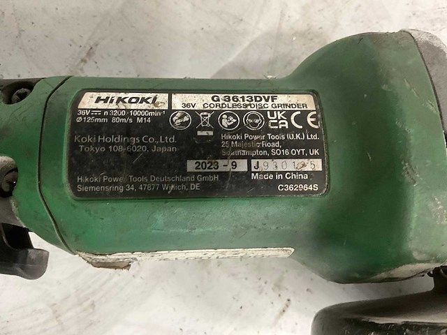 2024 hikoki g3613dvf haakse slijpmachine - afbeelding 5 van  5