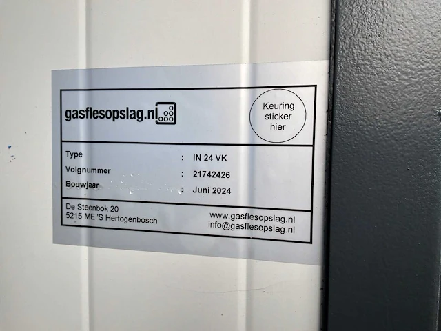 2024 in24vk brandwerende gasopslagcontainer - afbeelding 5 van  5