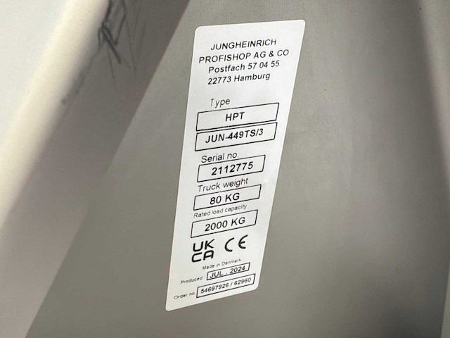 2024 jungheinrich hpt inox handpalletwagen - afbeelding 3 van  3