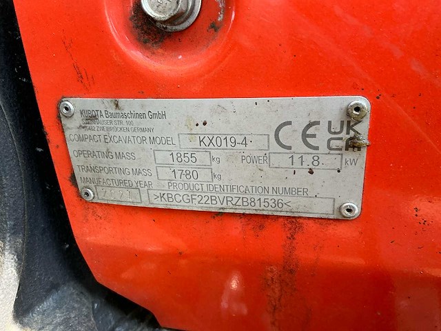 2024 kubota kx019-4 minigraafmachine - afbeelding 3 van  23