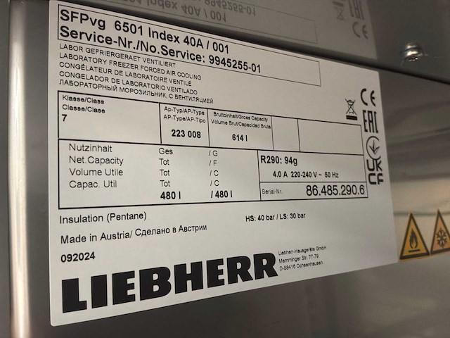 2024 liebherr sfpvg 6501 laboratoriumvriezer - afbeelding 2 van  2