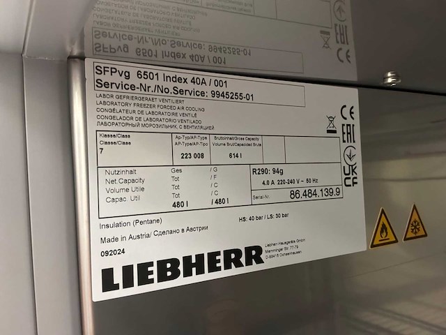 2024 liebherr sfpvg 6501 laboratoriumvriezer - afbeelding 4 van  5