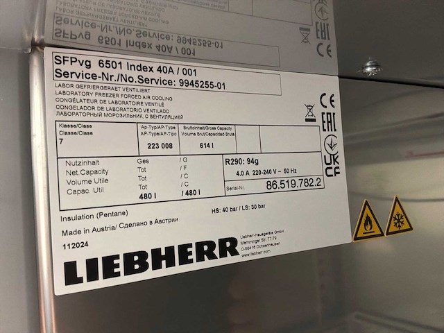2024 liebherr sfpvg 6501 laboratoriumvriezer - afbeelding 5 van  5