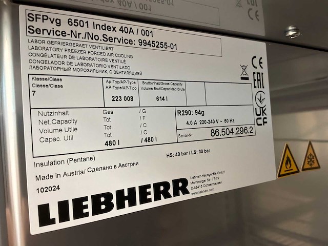 2024 liebherr sfpvg 6501 laboratoriumvriezer - afbeelding 3 van  3