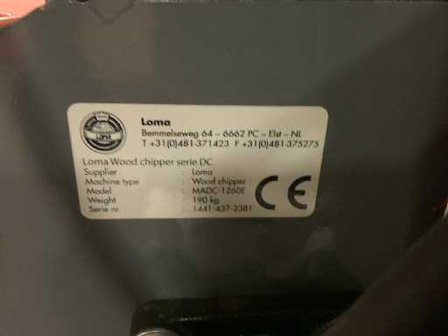 2024 loma madc-1260e electrische hout versnipperaar - afbeelding 9 van  9