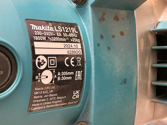 2024 makita ls1219l afkortcirkelzaagmachine - afbeelding 2 van  10