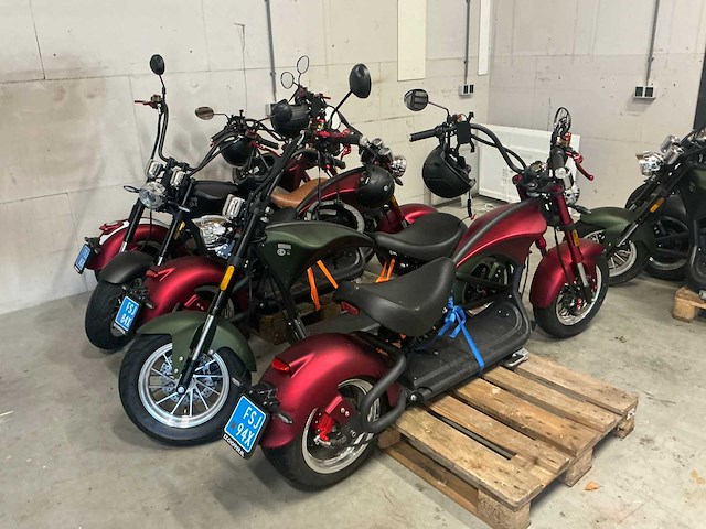 2024 mangosteen m1 l1e-b elektrische snorscooter groen, rood en zwart (8x) - afbeelding 1 van  11