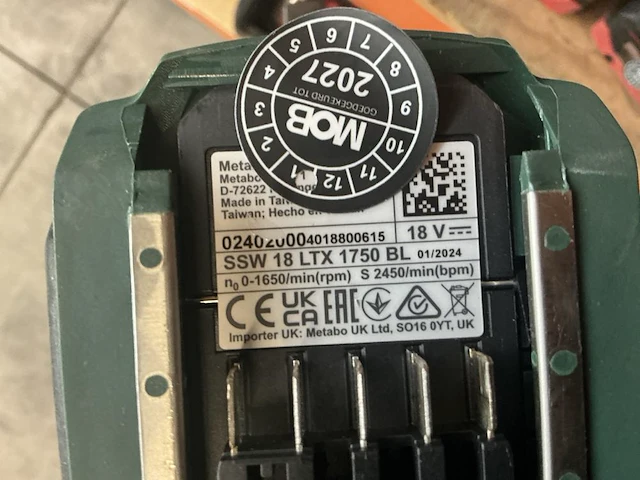 2024 metabo ssw 18 ltx 1750 bl accu slagmoersleutel - afbeelding 5 van  6