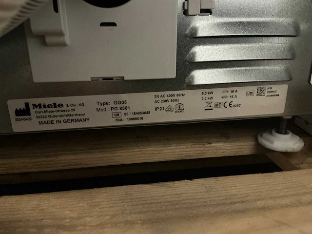 2024 miele gg05-pg8581 professional laboratorium wasmachine - afbeelding 10 van  10