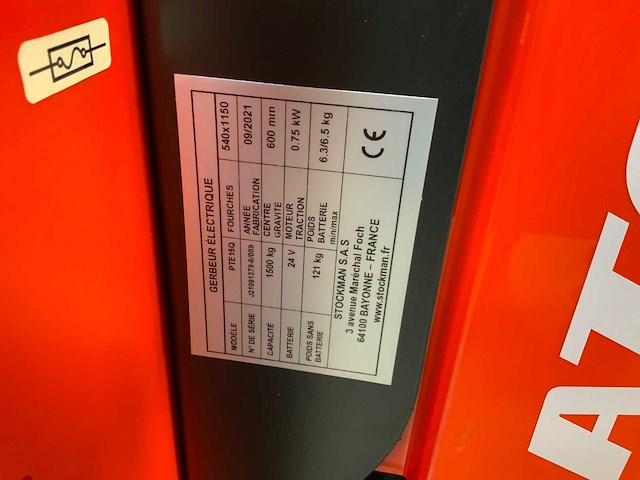 2024 noblelift atom pte15q elektrische palletwagen - afbeelding 2 van  6