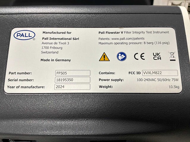 2024 pall flowstar v filter integriteitstestinstrument - afbeelding 5 van  5