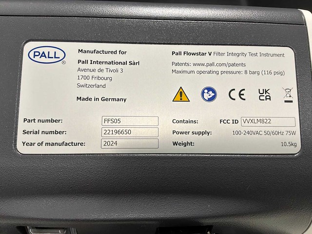 2024 pall flowstar v filter integriteitstestinstrument - afbeelding 7 van  7