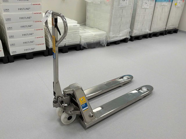 2024 qnd ss304 inox handpalletwagen - afbeelding 1 van  3