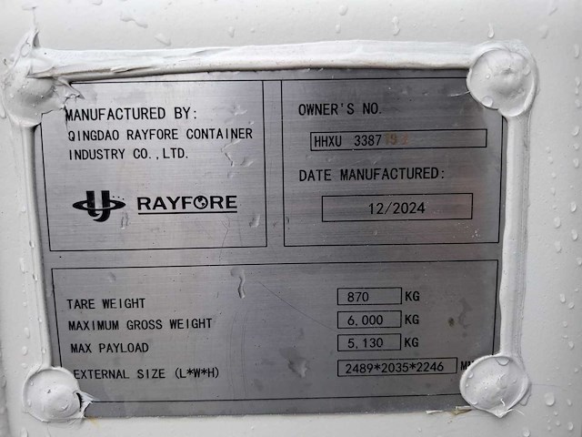 2024 rayfore 9ft container opslagcontainer - afbeelding 8 van  8