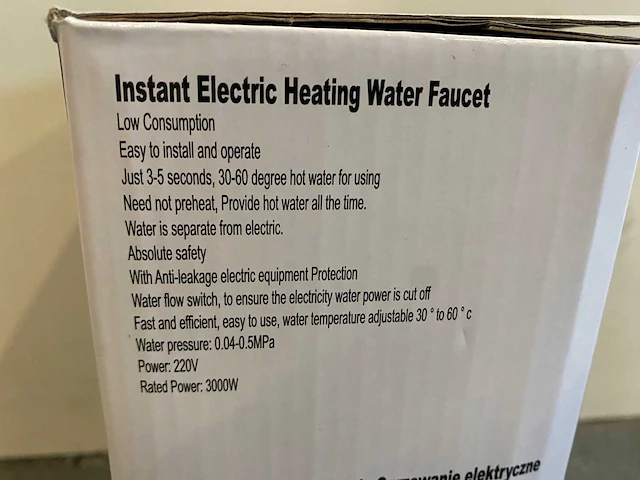 2024 rx-010 30°c-60°c elektrische warmwaterkraan - afbeelding 3 van  3