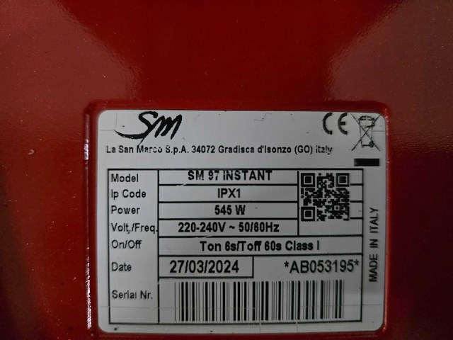 2024 san marco - sm97 instant - koffiemolen - afbeelding 7 van  7