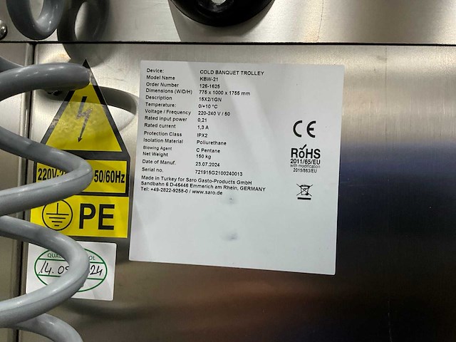 2024 saro kbw-21 gekoelde banquet wagen - afbeelding 3 van  13