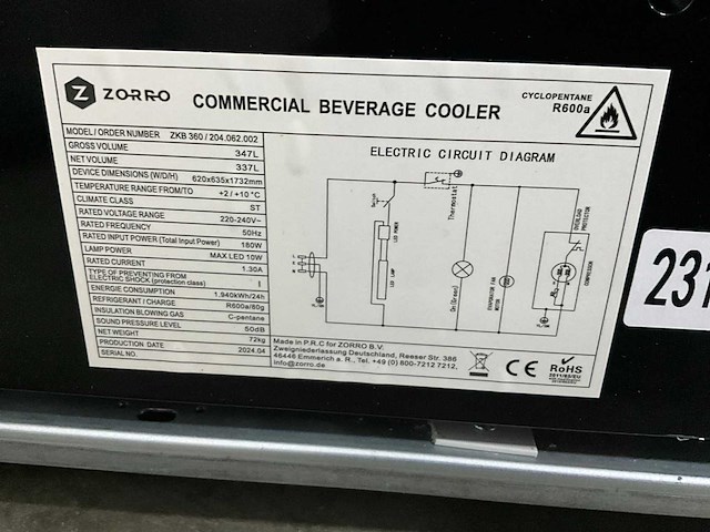2024 saro zkb 360 glasdeur koelkast - afbeelding 8 van  8